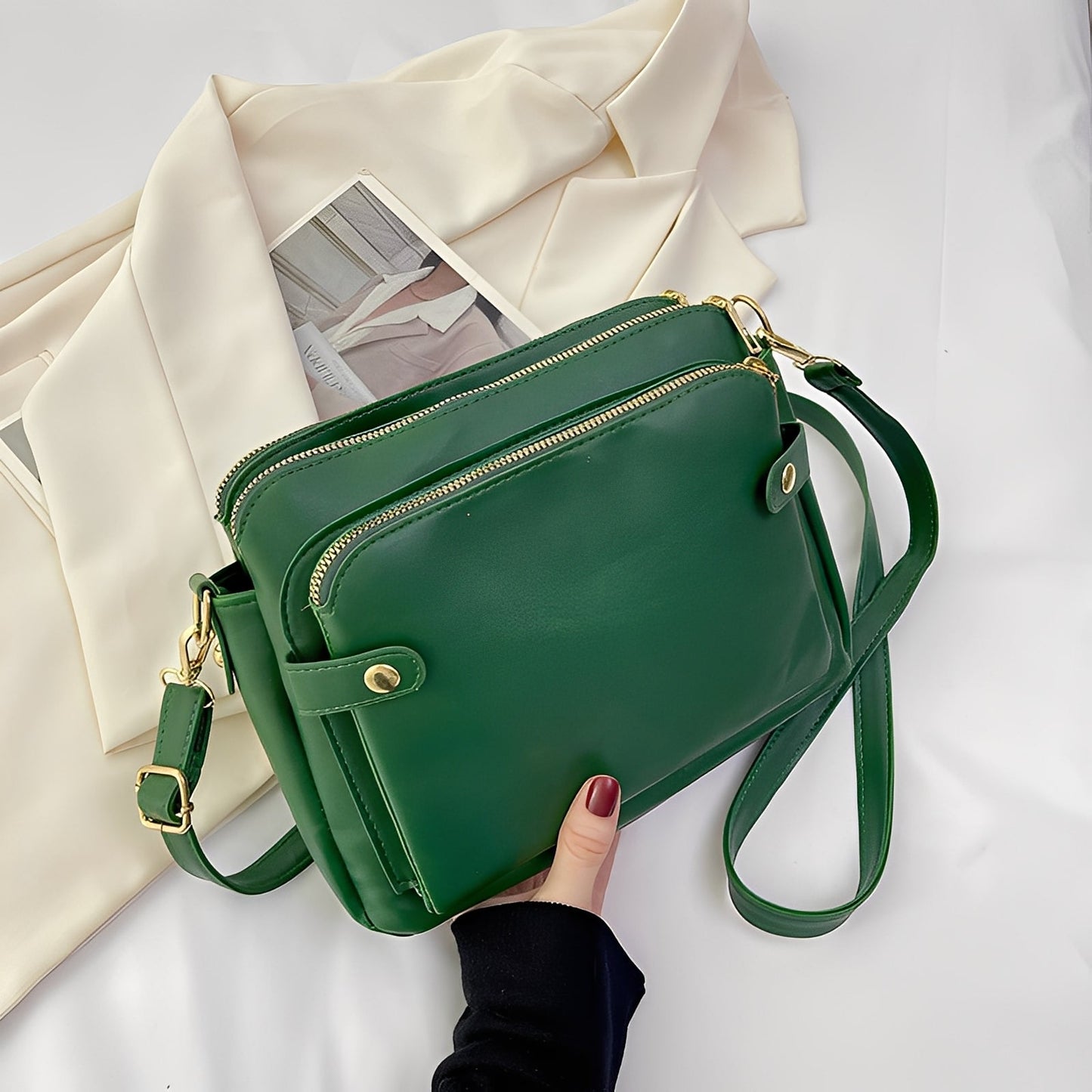 Michaela - Classica Borsa a Tracolla in Pelle per Donne