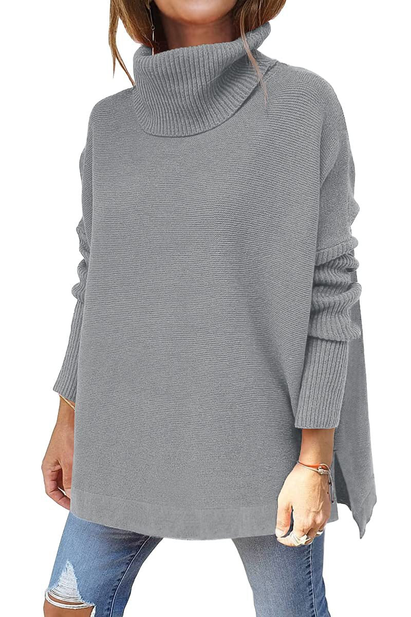 Macey - Maglione collo alto casual in lana per donne