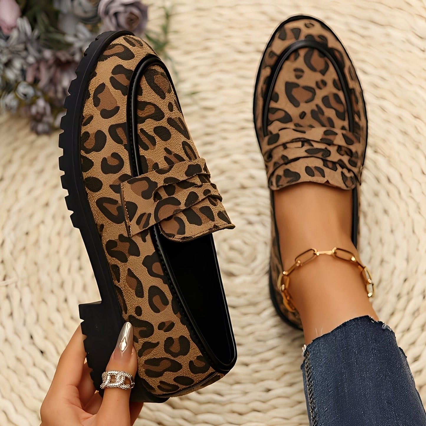 Camélia - Scarpe eleganti con motivo leopardo per donne