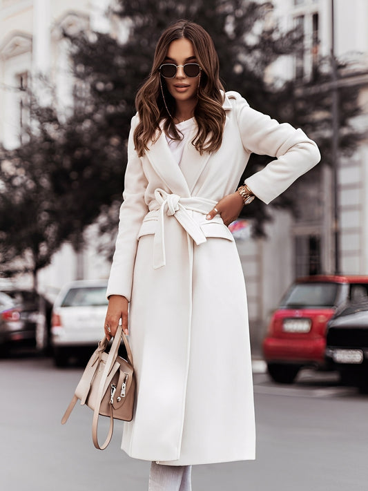 Haylie - Cappotto elegante di lana con cintura per donne