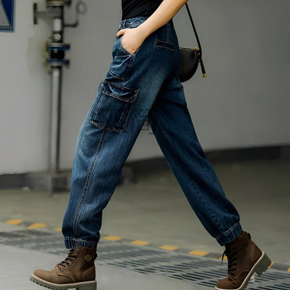 Kristal - Jeans di cotone con molte tasche per donne