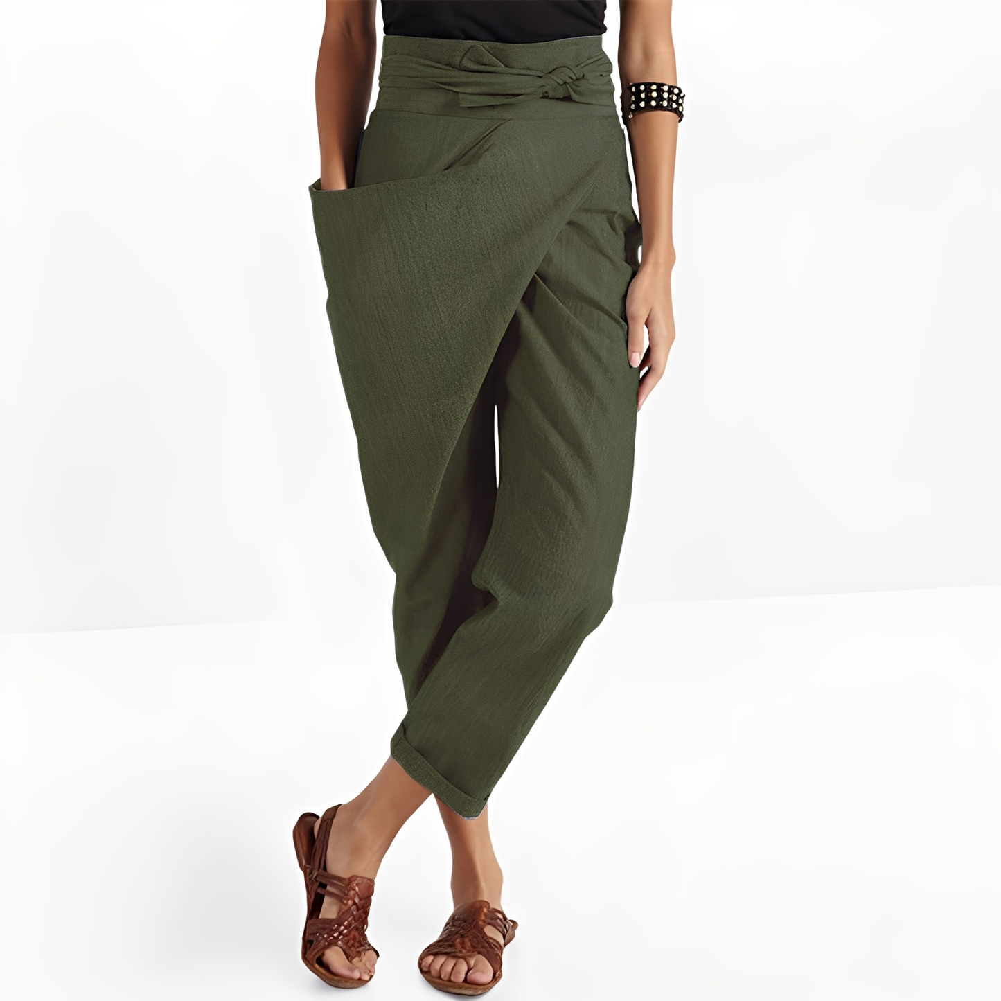 Courteney - Pantaloni harem casual a vita alta per donne