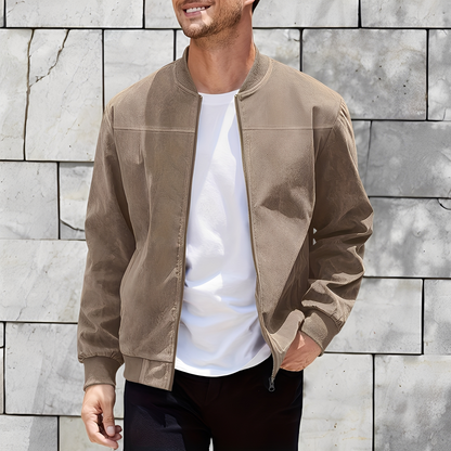 Easton - Classica, giacca in pelle scamosciata elegante per uomini