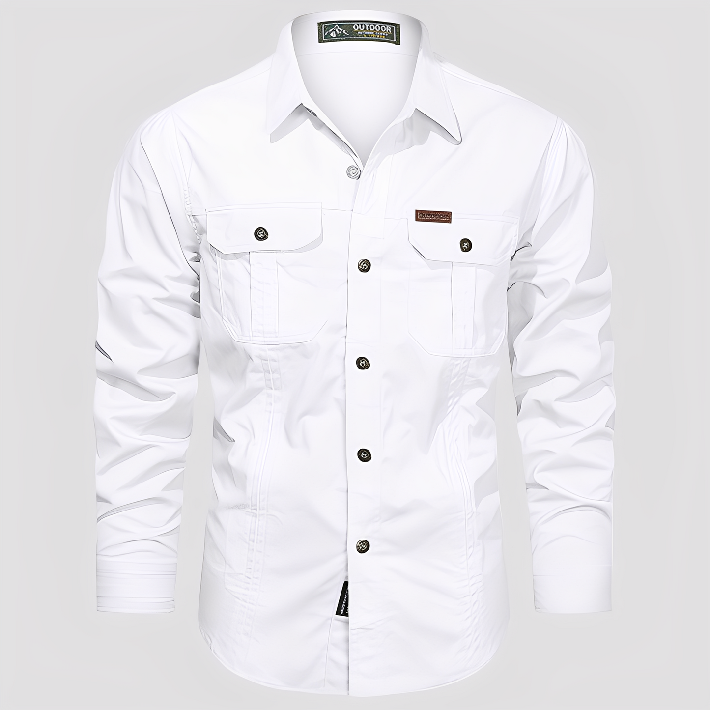 Ranulph - Camicia Cargo da Uomo con Maniche Lunghe, Stile Casual