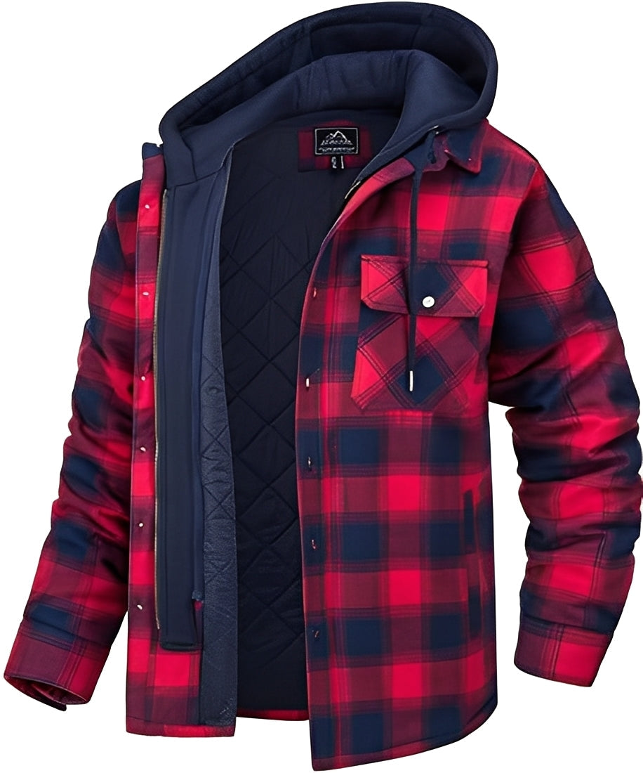 Rodger - Giacca a Quadro con Cappuccio Elegante per Uomo