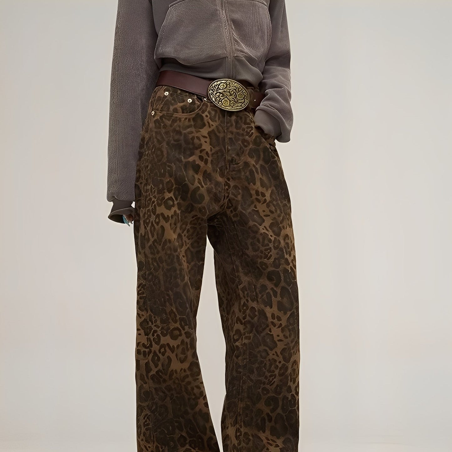 Felecia - Pantaloni jeans larghi e stampati chic per donne