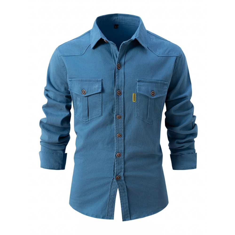Marlon - Camicia informale e confortevole in tessuto elasticizzato per uomo