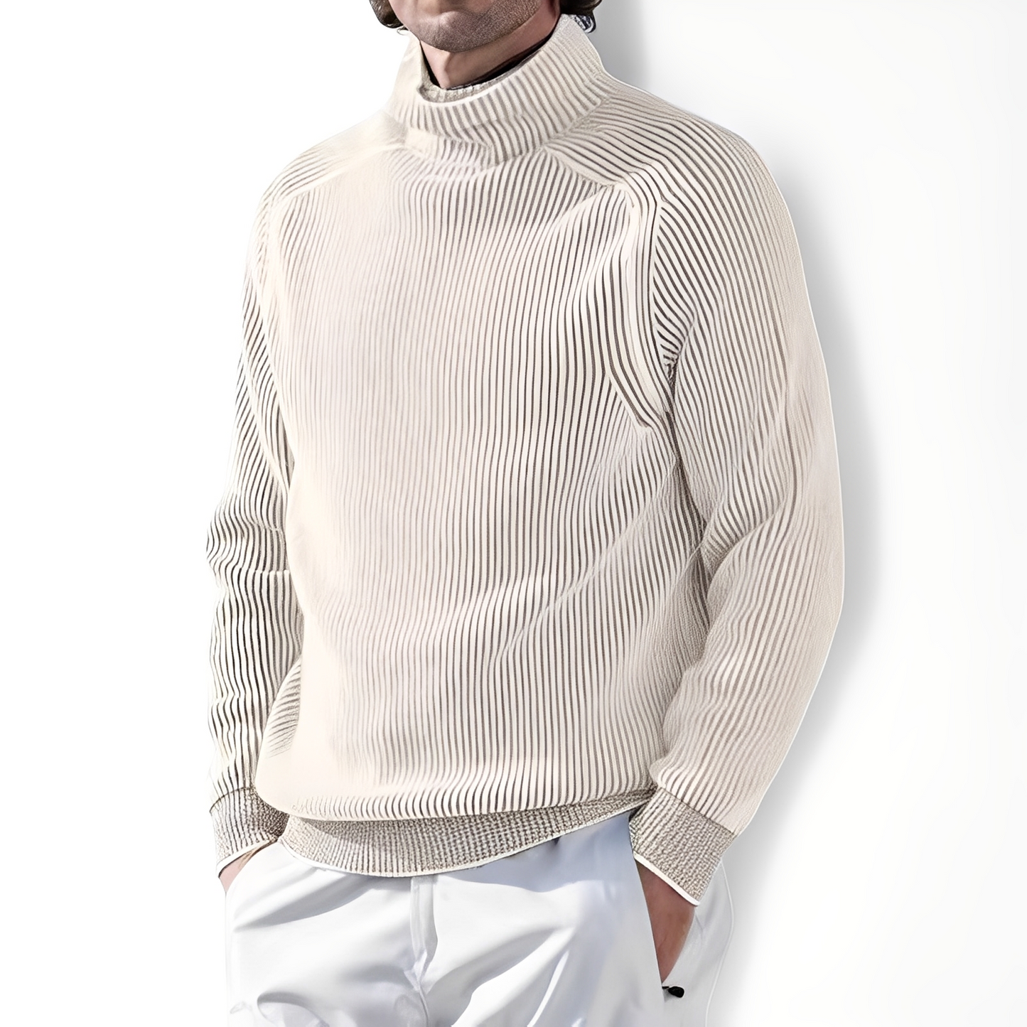 Jarrett - Maglione in cashmere informale con collo alto per uomo