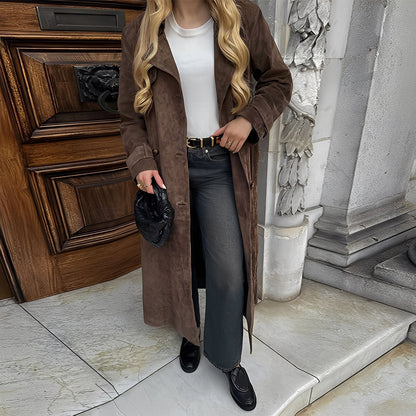 Katrina - Raffinato cappotto lungo doppiopetto per donne