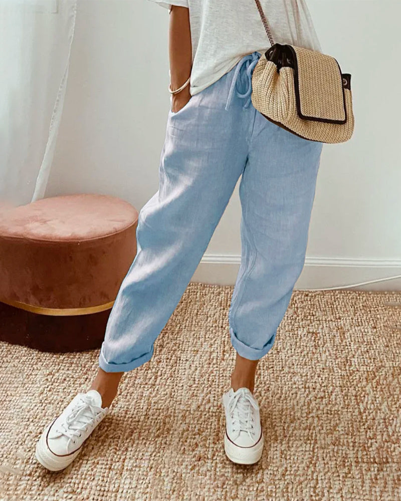 Mel - Pantaloni in Lino Ultima Moda per l'Estate