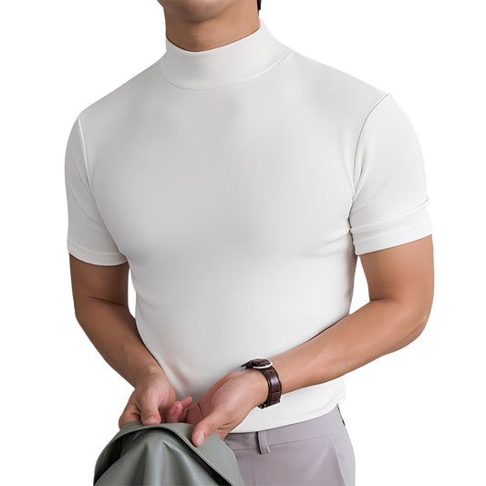 Terence - Camicia casual aderente con collo alto per uomo