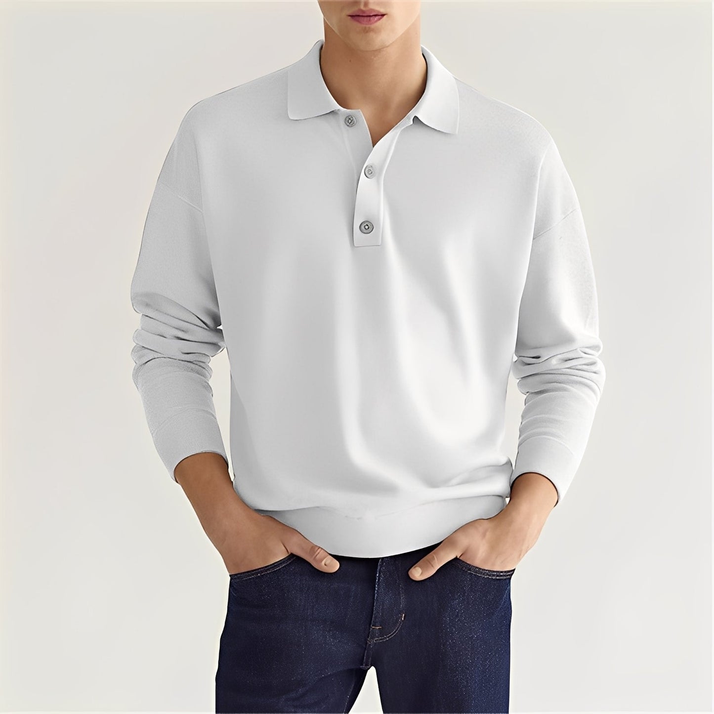 Zavier - Polo uomo casual a maniche lunghe