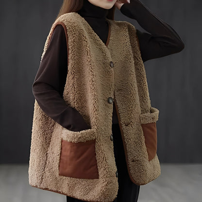 Emerie - Gilet casual spesso con tasche per donne