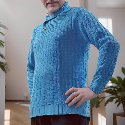 Branson - Pullover casual tricoté à col montant pour homme