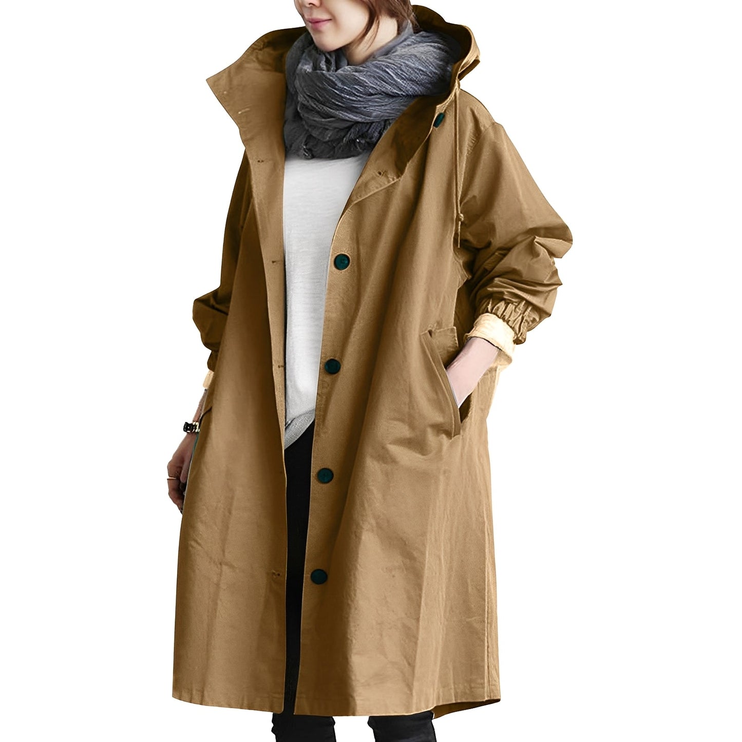 Alicia - Trench-coat da donna con cappuccio