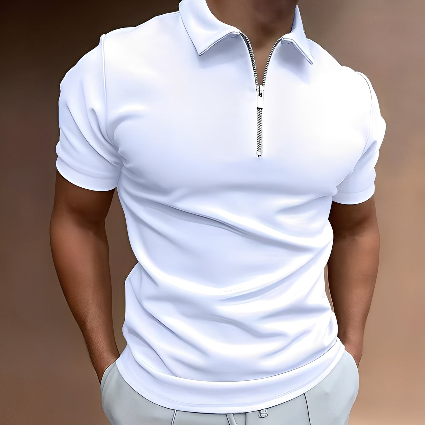 Hubert - Elegante Polo con Zip per Uomini