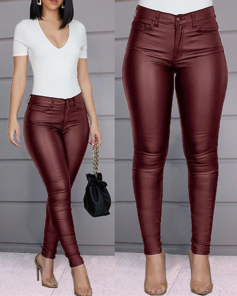 Dina – Pantaloni in pelle stretch