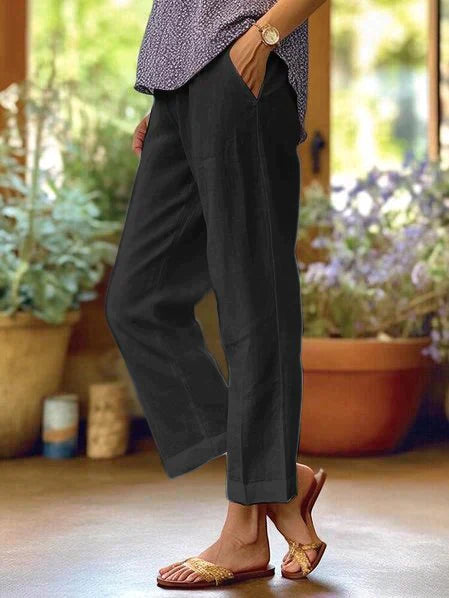 Oona - pantaloni estivi in lino da donna comodi