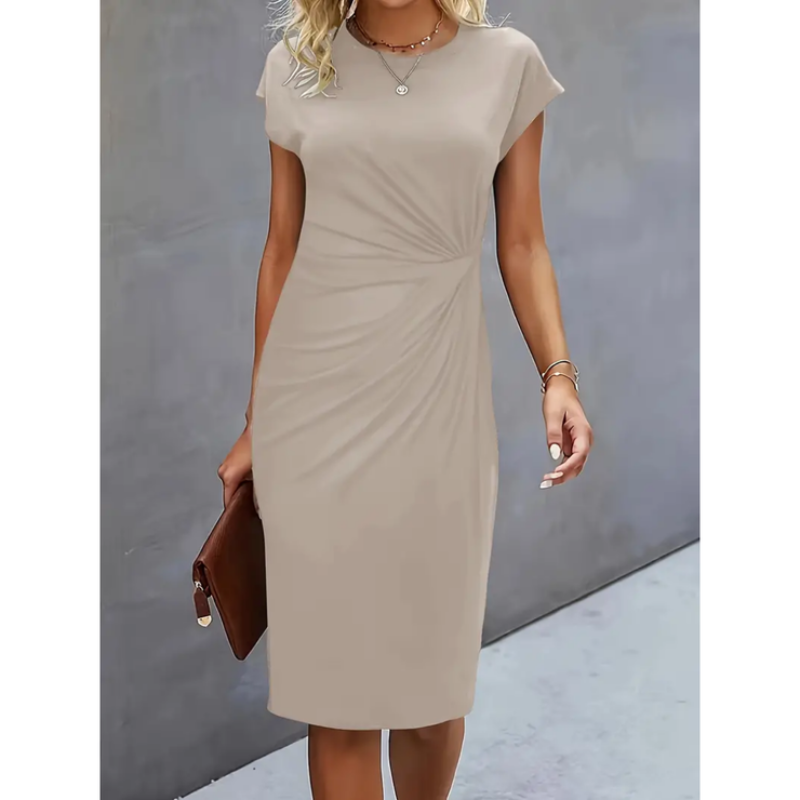 Miranda - Elegante Donna Midi Abito Manica Corta