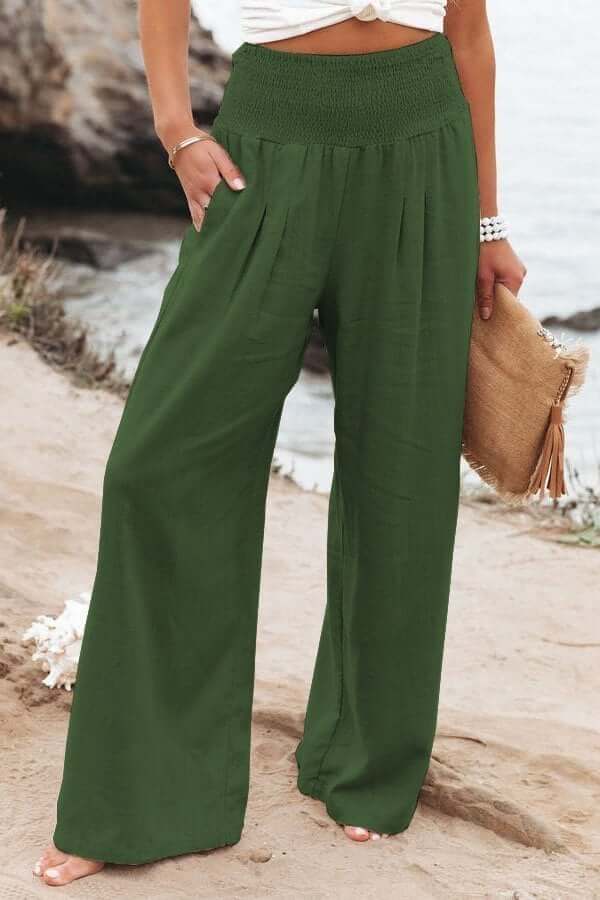 Quinley - Pantaloni Elasticizzati in Lino