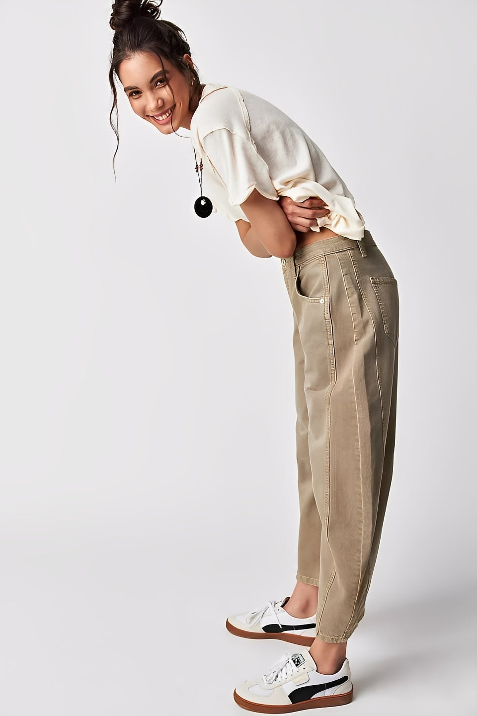 Adrienne - Barrel-Jeans classici a taglio largo per donne
