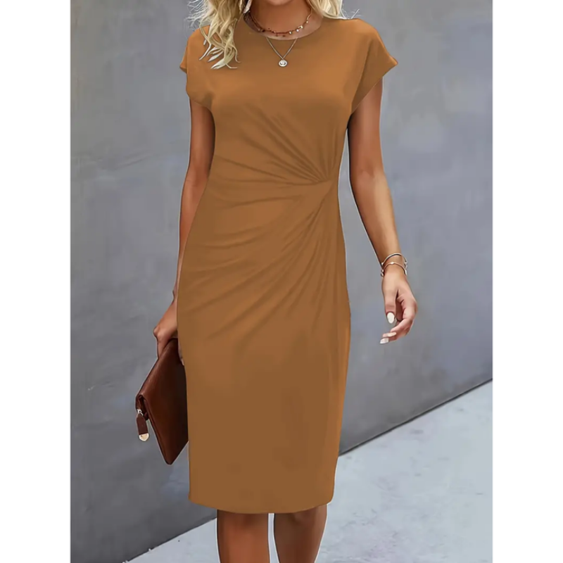 Miranda - Elegante Donna Midi Abito Manica Corta