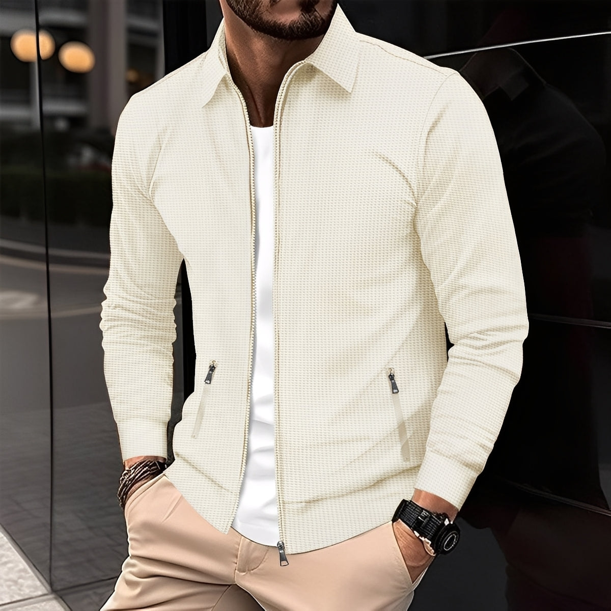 Norton - Giacca contemporanea da mezza stagione con zip per uomini