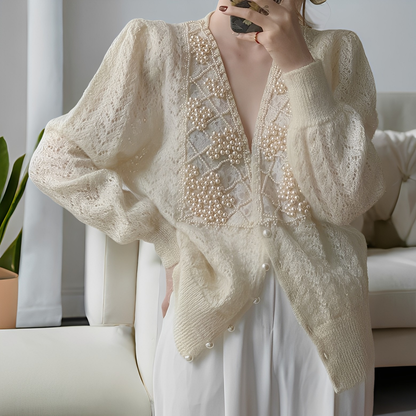 Jolie - Maglione elegante con bottoni di madreperla