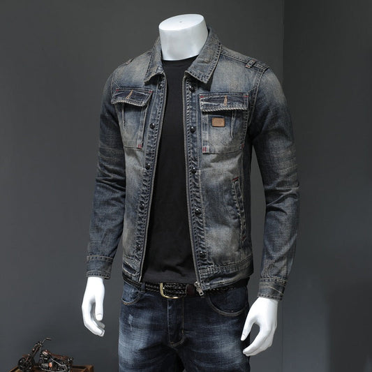 Lennon - Giacca di jeans ampia dal taglio classico per uomo