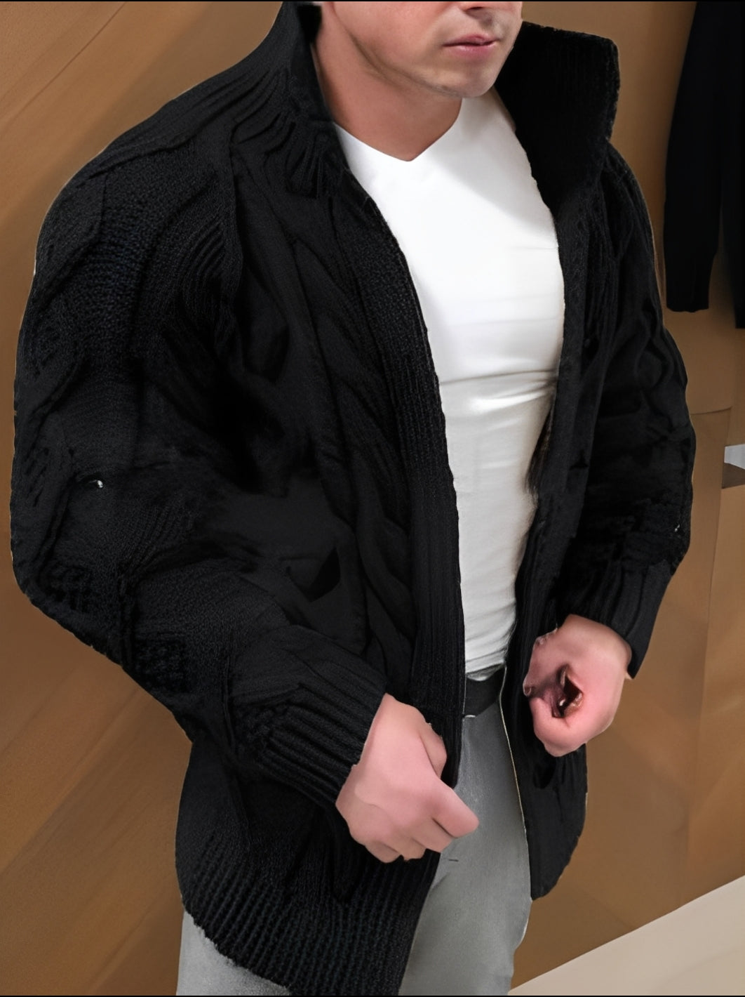 Donovan - Elegante, caldo maglione aperto per uomini