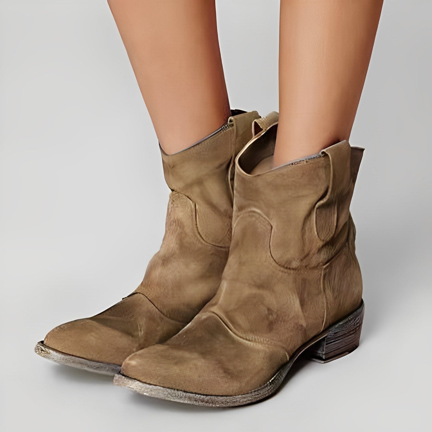 Adaline - Stivali da cowboy vintage con tacco basso per donne