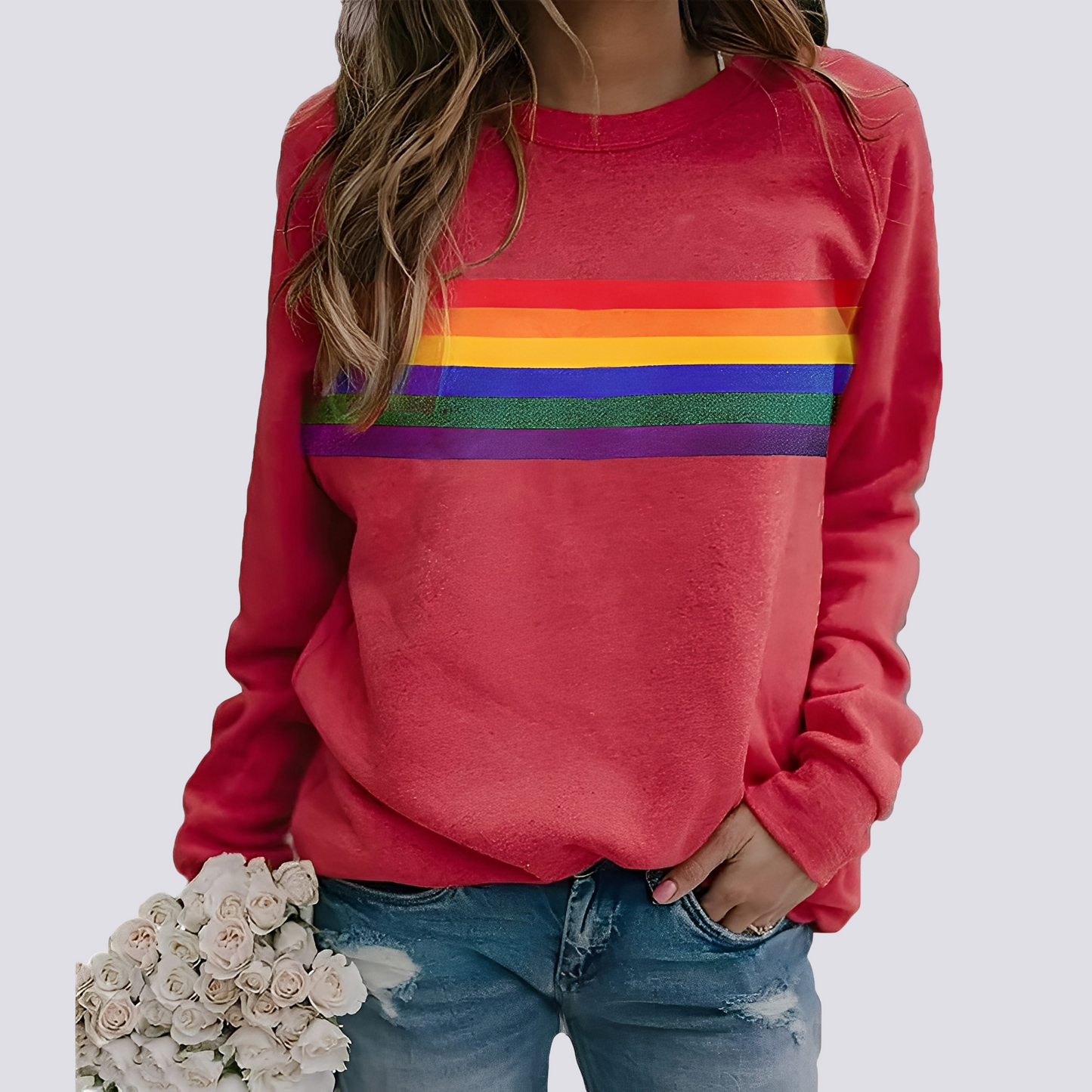 Roseann - Maglione elegante con stampa colorata per donne