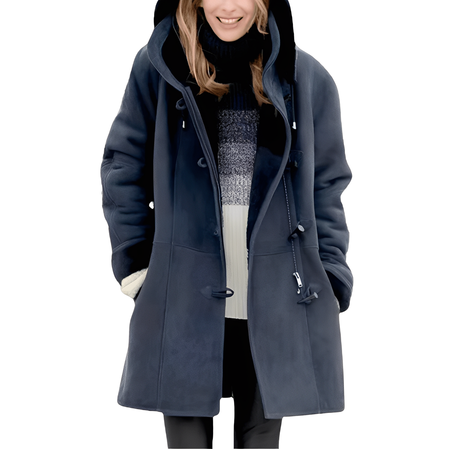 Madilyn - Cappotto Duffle casual con Cappuccio per Donna
