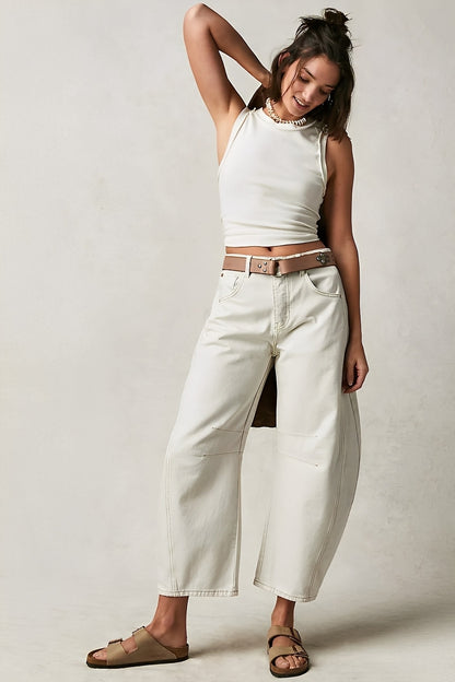 Adrienne - Barrel-Jeans classici a taglio largo per donne