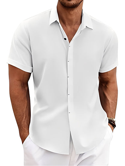 Caelum - Camicia uomo semplice e casual a maniche corte