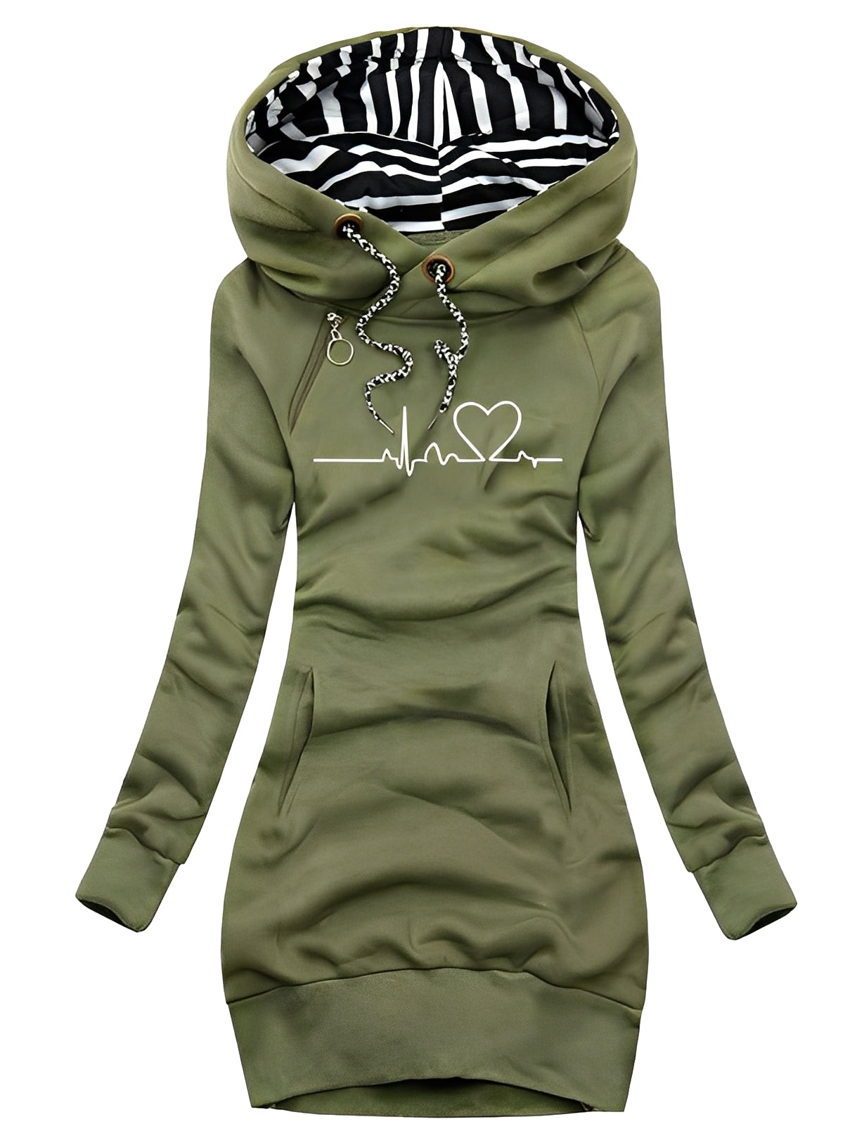 Roxanne - Vestito in maglia casual stampato con cappuccio per donne