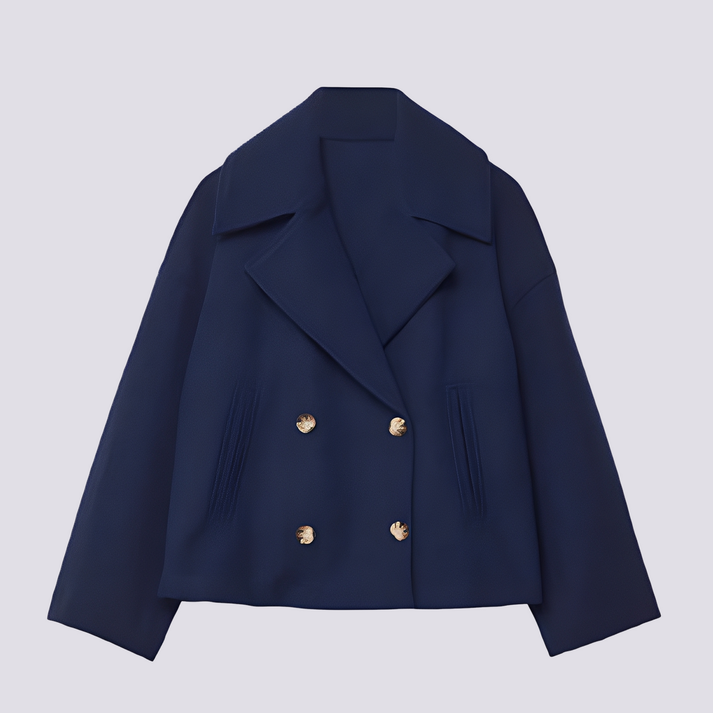 Bethney - Giacca corta di lana elegante con colletto a revers per donne