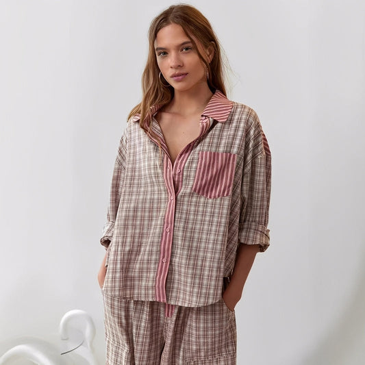 Elenora - Comodo e casual set pigiama a due pezzi per donne