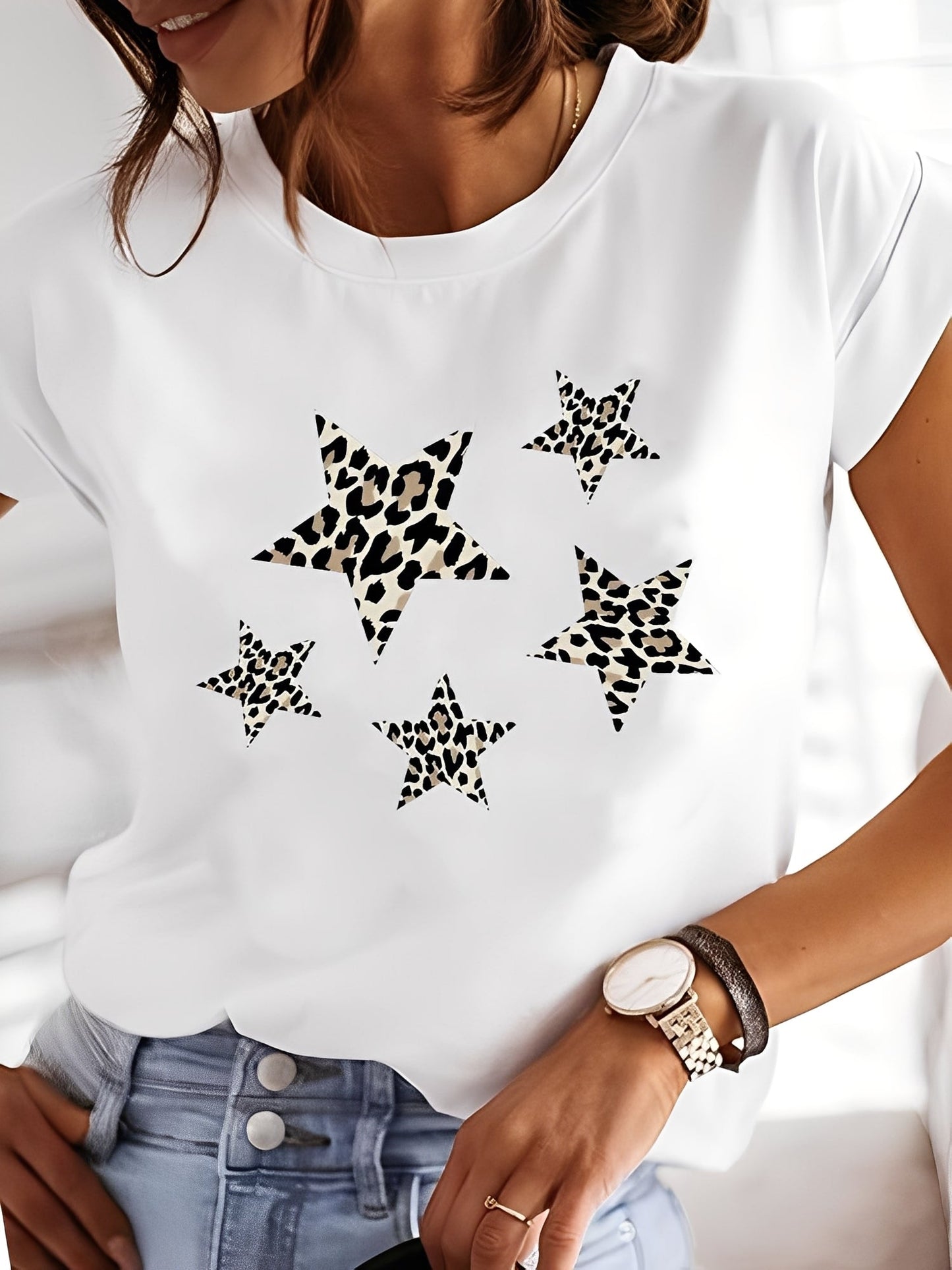 Annalise - Camicia a maniche corte per donne con stampa casuale