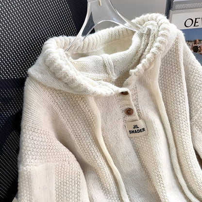 Haylee - Felpa casual con cappuccio e bottoni per donne