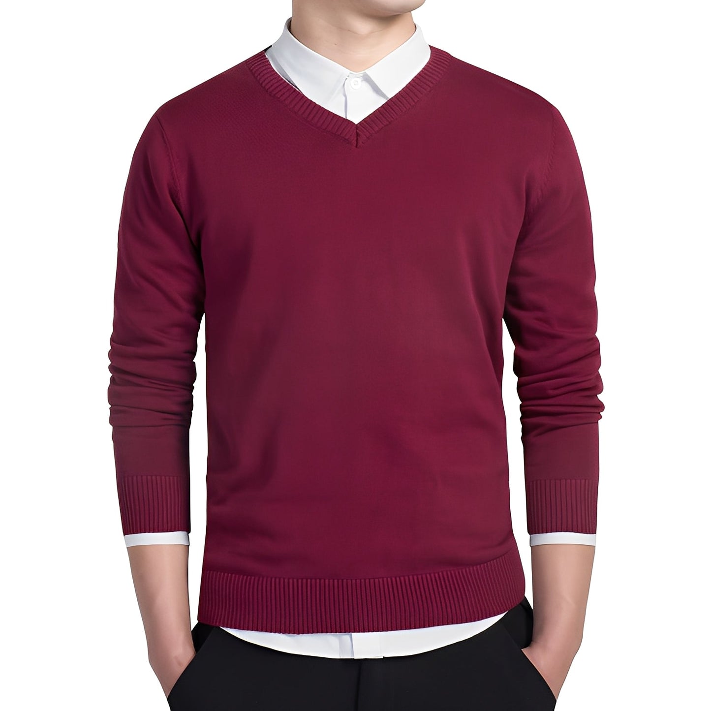 Tom - Pullover a collo V in cashmere per uomo