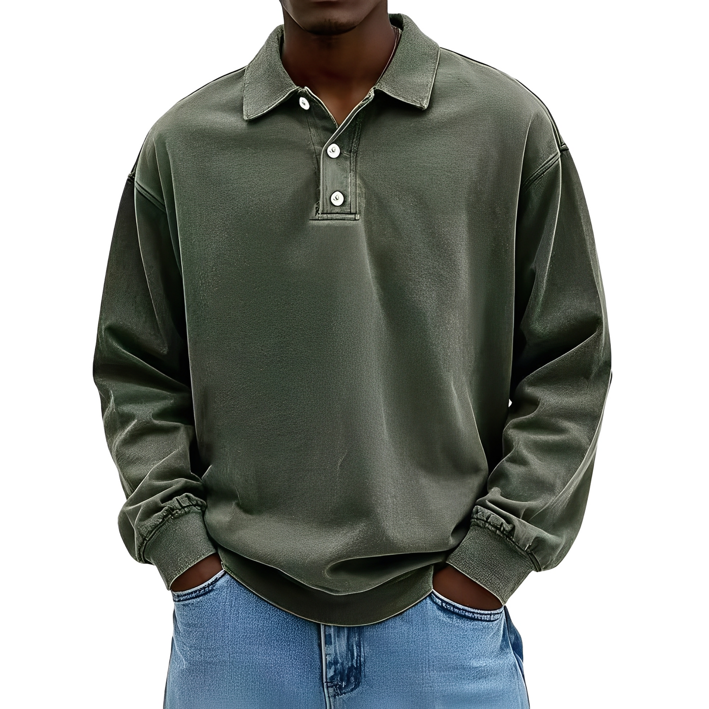 Chris - Maglietta classica e spessa a maniche lunghe da uomo