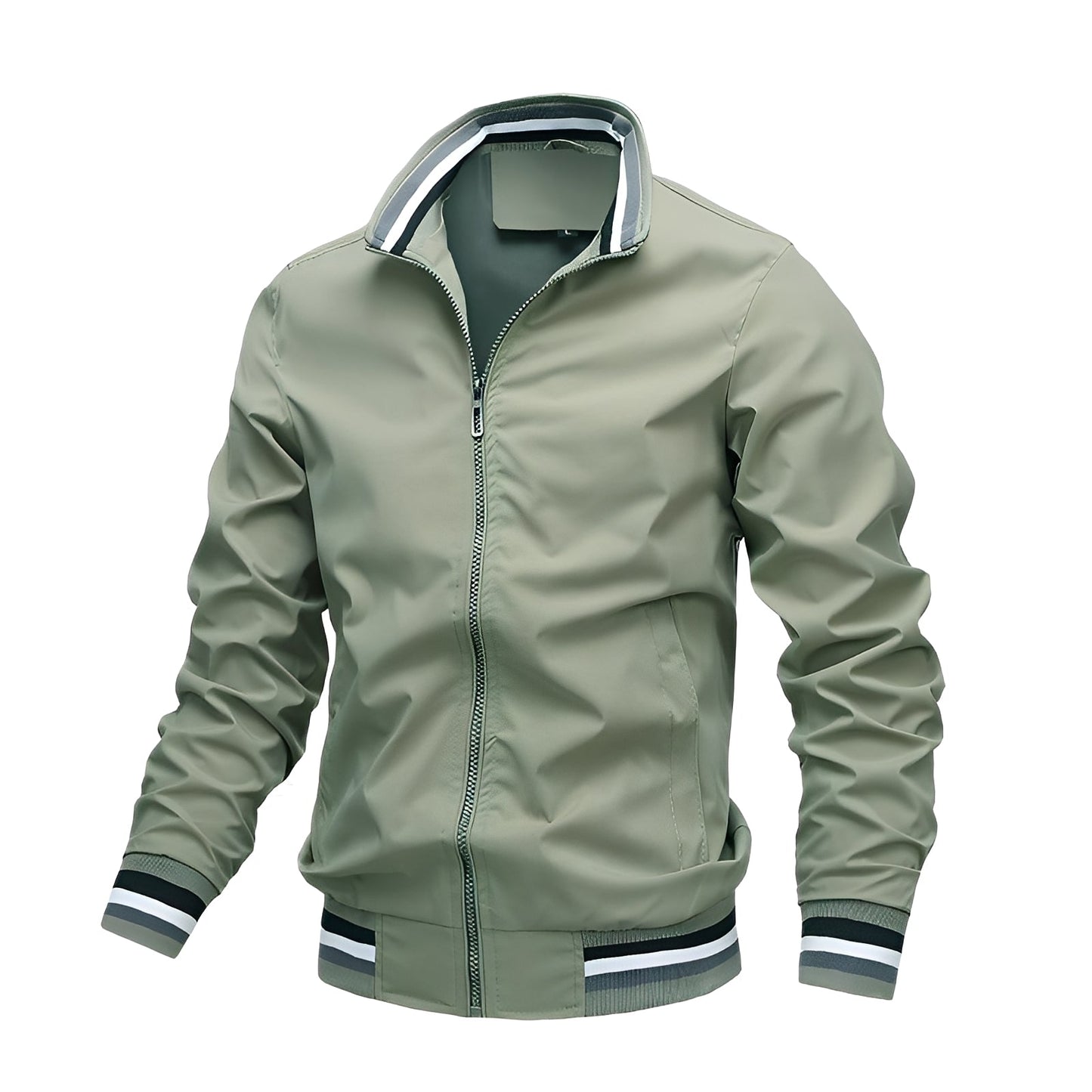 Jeremy - Giacca bomber da uomo con strisce, stile casual