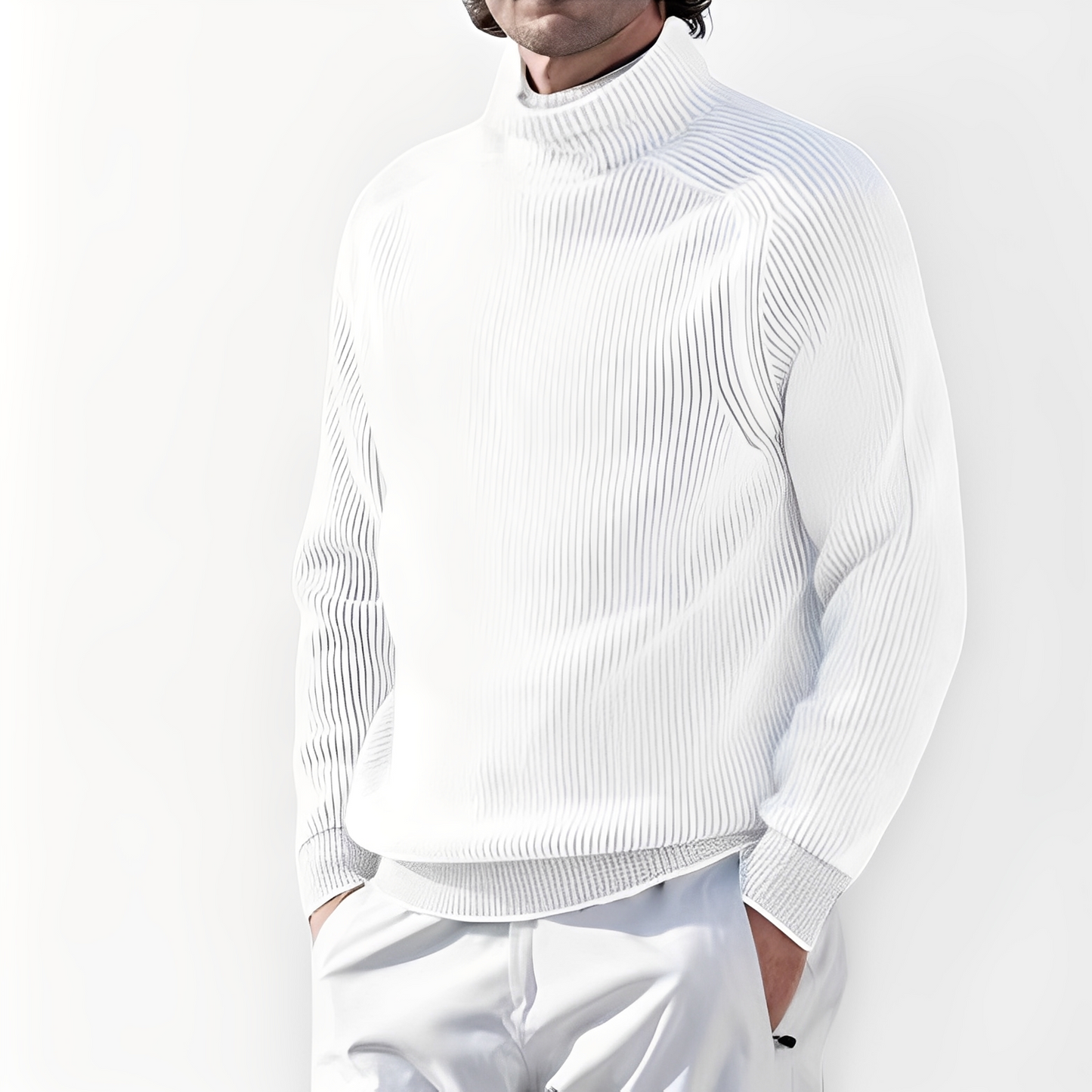 Jarrett - Maglione in cashmere informale con collo alto per uomo