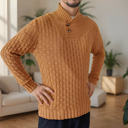 Branson - Pullover casual tricoté à col montant pour homme