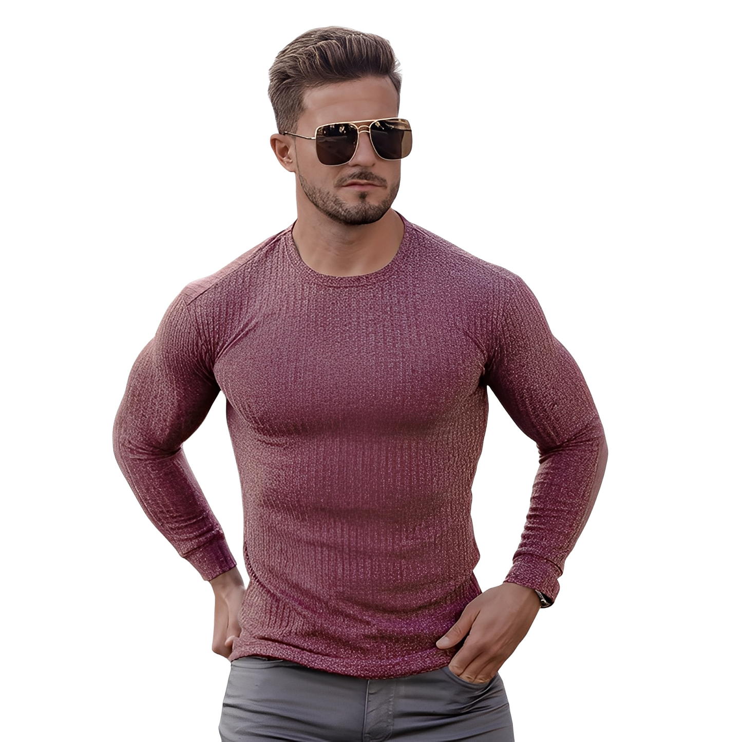 Wynne - Maglione semplice e aderente per uomo