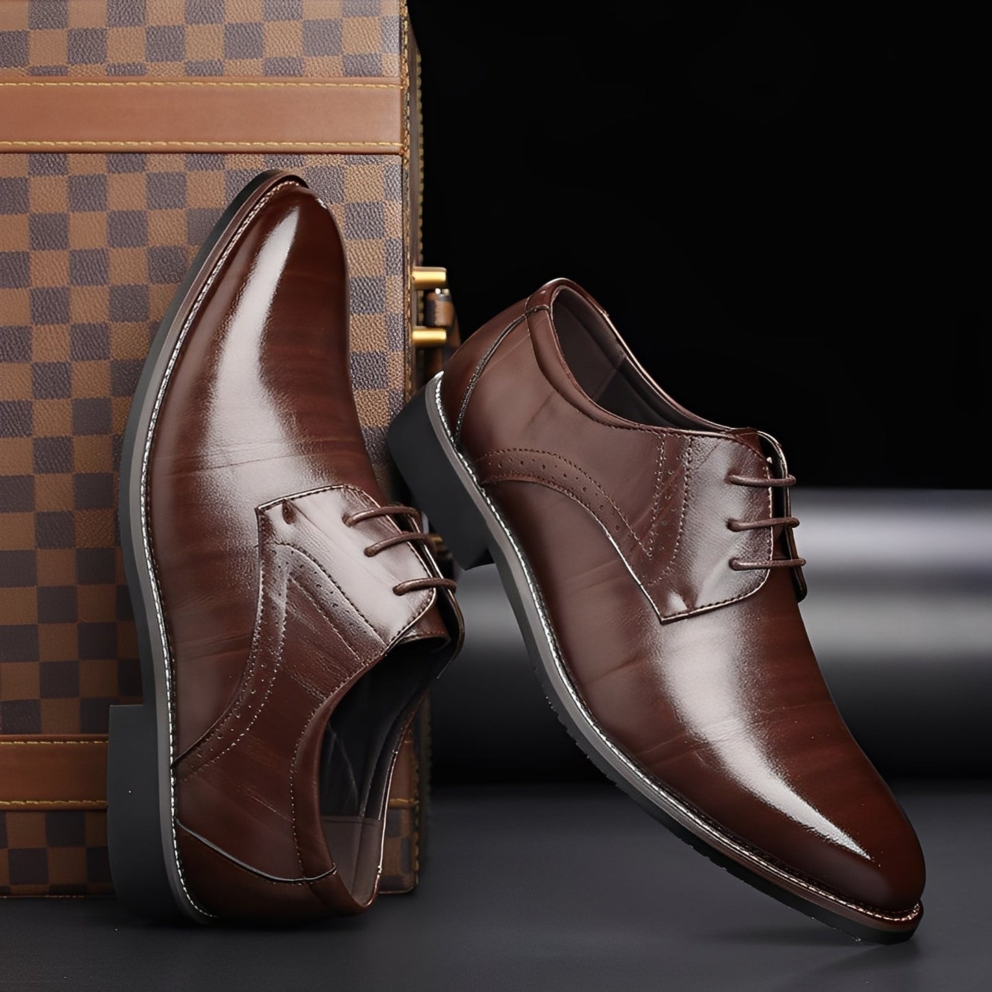 Beckham - Scarpe Eleganti Stringate in Stile Brogue per Uomini