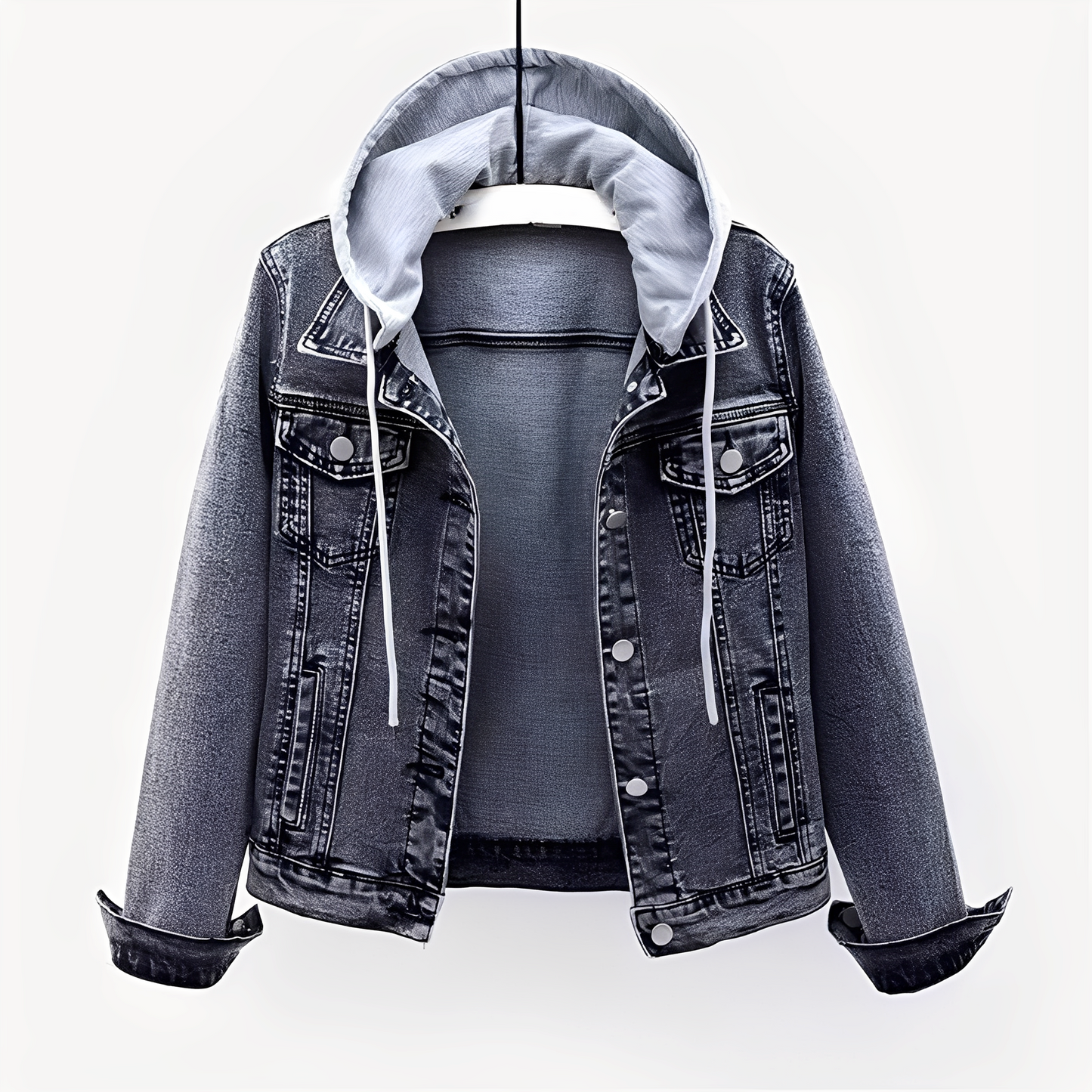 Karolyn - Giacca di jeans chic con cappuccio per donne