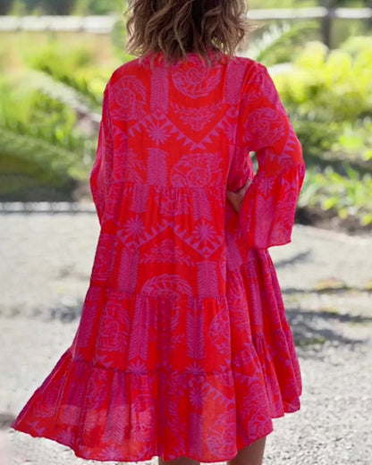 Mia – Abito con stampa geometrica Boho
