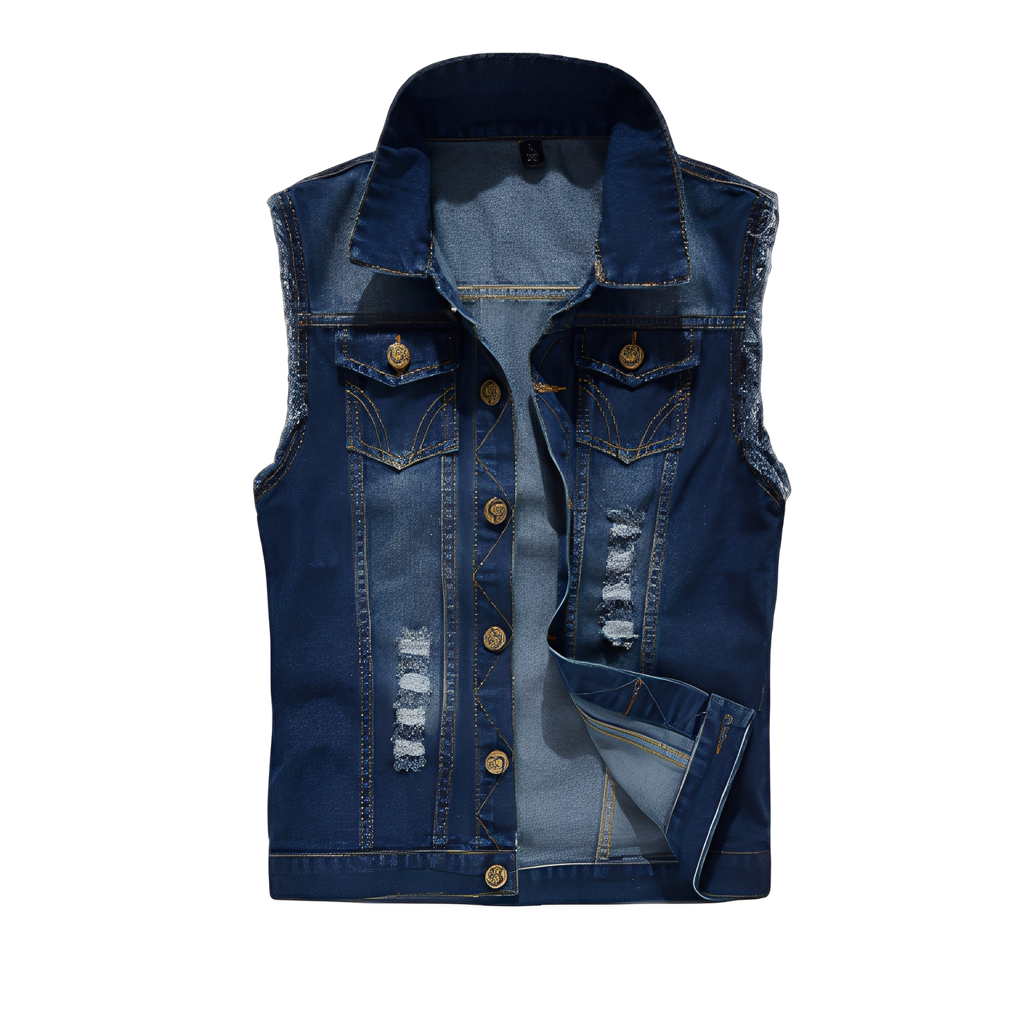 Morley - Gilet di jeans vintage con tasche per uomini